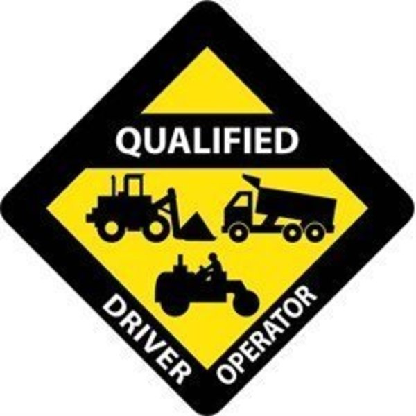 Nmc HARD HAT LABEL, QUALIFIED DRIVER HH129R